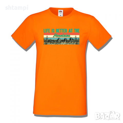 Мъжка тениска Life Is Better At The Mountains,Къмпинг,Планина,Изненада,Подарък,Поход,Връх,Хижа,