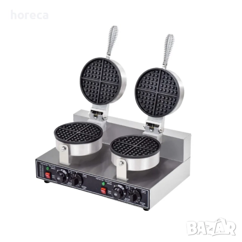 ПРОМОЦИЯ -10% Професионален двоен гофретник - кръгли белгийски гофрети