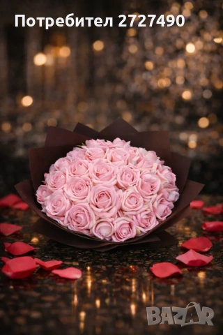 Букет от 24 вечни розови рози