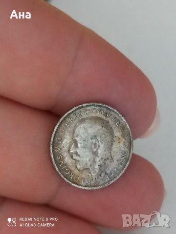 3 пенса 1921 г сребро Великобритания , снимка 1