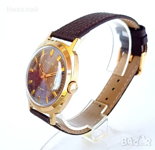 Slava Слава позлатен мъжки механичен часовник с ръчно навиване, снимка 5 - Мъжки - 50043137
