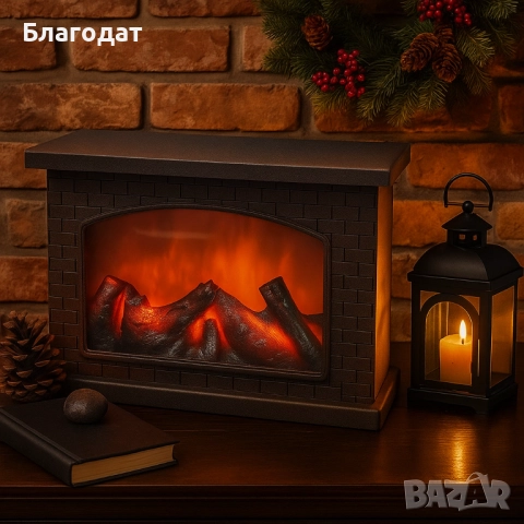 Декоративна LED камина с изкуствен пламък и звук – уют без риск и без отопление, снимка 4 - Декорация за дома - 52237030