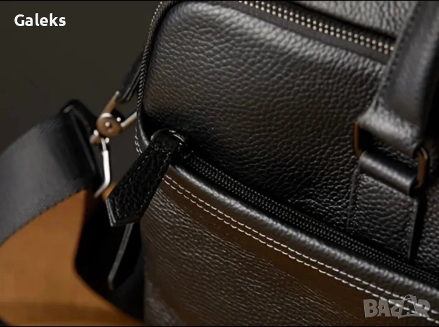 Мъжка изискана бизнес чанта за лаптоп15”/Луксозна и селективна, черна естест. кожа!, снимка 10 - Чанти - 53118028