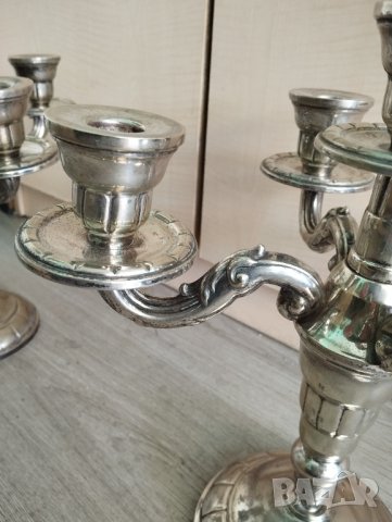 Два посребрени свещници-комплект, снимка 4 - Антикварни и старинни предмети - 42499270