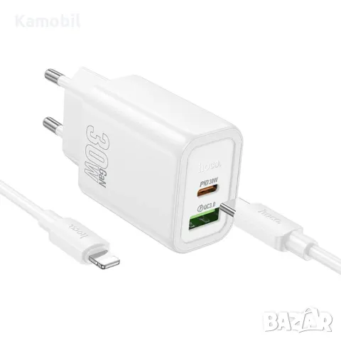 Зарядно Hoco N63 GAN PD 30W Type C/Lightning USB