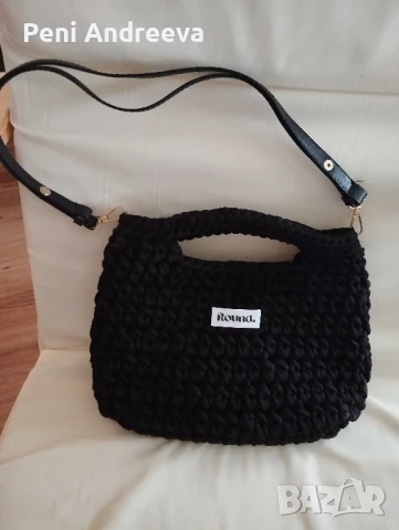 Черна плетена чанта , снимка 3 - Чанти - 50481689