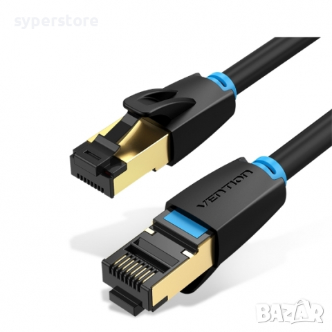 Кабел за Лан мрежа 0.5м Екраниран Vention IKABD LAN SFTP CAT-8 40Gb/s Черен