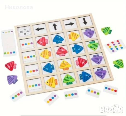 Когнитивна дървена игра тип Монтесори