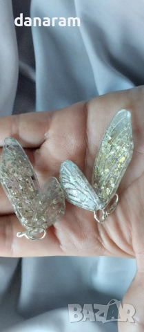 стилни обеци от епоксидна смола с вградени естествени цветя., снимка 10 - Обеци - 50964421