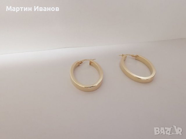 Златни обеци елипса , снимка 5 - Обеци - 38746963