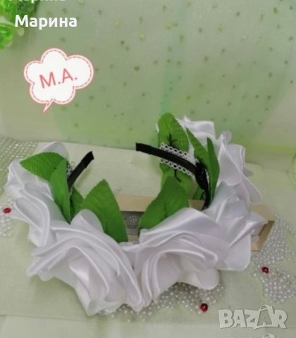 Диадема «7 Бели Рози», снимка 4 - Аксесоари за коса - 51518837