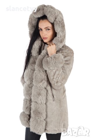 Двулицево яке/парка в бежов цвят, снимка 3 - Якета - 44445539