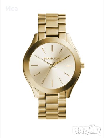 Michael Kors - Часовник Slim Runway с 3 стрелки, Златист, снимка 3 - Мъжки - 44475262