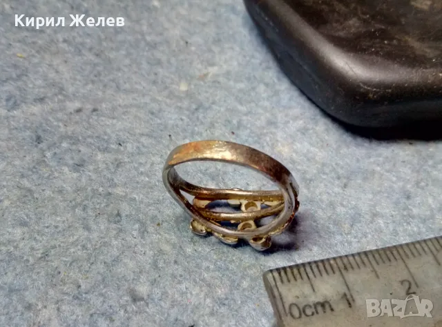 Старинен ФЛОРАЛЕН СКЪПОЦЕНЕН СРЕБЪРЕН ПРЪСТЕН СРЕБРО ВИСОКА ПРОБА с РЪЧНО ФАСЕТИРАНИ ЦИРКОНИ 48254, снимка 5 - Антикварни и старинни предмети - 48986965