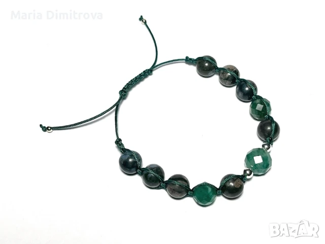 Гривни шамбала с кристали и сребо, снимка 3 - Гривни - 51154267