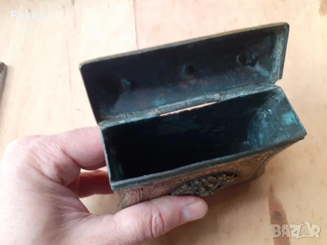 Стара възрожденска паласка фишекчийница барутница бронз, снимка 6 - Антикварни и старинни предмети - 52041784