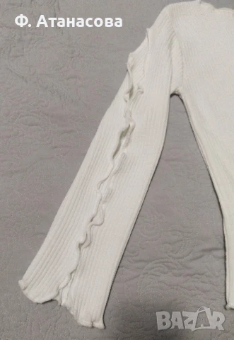 Страхотен дамски летен пуловер уникат, бял, размер С, снимка 3 - Блузи с дълъг ръкав и пуловери - 51275180