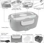 Кутия за храна със затопляне,ErayLife Electric Lunch Box 65 W 1.5 L , 12 V-24 V,Нова, снимка 5