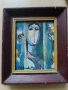 Авторска картина маслени бои (1989 г.) – Стилизиран женски портрет, снимка 1