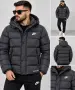 Nike Мъжко Зимно Яке С Качулка - Черно И Бежово Код I_27, снимка 2