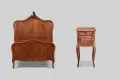 КОМПЛЕКТ, АНТИКВАРНА СПАЛНЯ РОКАЙ С НОЩНО ШКАФЧЕ, снимка 1