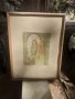 Картина рисунка пастел бъгарски художник подпис посвещение, снимка 1