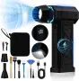 Акумулаторна компресирана въздушна четка (Air Duster) с LED дисплей и 9 приставки, снимка 1