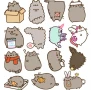 Микс от 20бр. лепенки с Pusheen котета, снимка 2