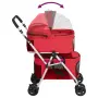 vidaXL Сгъваема количка за кучета, червена, 83x48x97 см, Оксфорд плат, снимка 5