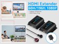 eSynic PRO HDMI Extender 1080P 60m,IR дистанционно управление,RJ45 Cat6 Cat7 Ethernet,лаптоп/DVD/PS4, снимка 7