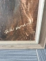 Folke Larsson 82х67см/голяма стара шведска картина масло върху платно/дете-момче/дървена рамка, снимка 7