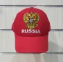 Нова шапка с козирка Русия, с Герб в червен цвят, снимка 5