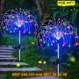 Многоцветна соларна лампа фойерверки многоцветна светлина, 200 LED, 8 режима - КОД 4471, снимка 14