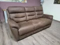 Кафяв диван от плат тройка, снимка 4