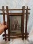 Стара оригинална фотография с военен, нач. XX век, в автентична дървена рамка, снимка 4