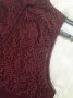 ТЪНИЧКА рокля суинг с дантела в цвят бордо, снимка 6