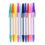 3836 Комплект химикалки 10 цвята, прозрачно тяло, с цветни капачки, снимка 2