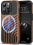 ЛОТ Магнитни калъфи съвместими iPhone 15 Pro MAX и iPhone 15 Pro дървесен фурнир MagSafe, снимка 9