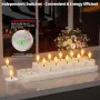 Акумулаторни безпламъчни чаени свещички със зарядна станция, дистанционно, 12 броя, снимка 8