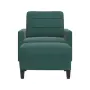 vidaXL Кресло с табуретка, тъмнозелено, 60 см, кадифе, снимка 3
