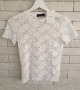 Красива бяла тениска дантела на цветя , снимка 1 - Тениски - 41702950