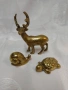 Масивни малки бронзови фигури ,елен,костенурка и охлюв., снимка 1