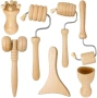 Нов 7 части дървен комплект за мадаротерапия и масаж на лице гуаша ролер, снимка 1