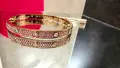 CARTIER Love Paved Capsule Rose Gold 10 Pink Sapphires Diamonds Гривна с Отверка, снимка 6