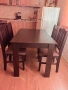 Трапезна маса с 4 стола, цвят тъмно кафяво венге, цена 100 евро, снимка 6