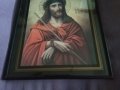 Икона на Исус Христос в стъклена рамка осветена 252х205мм, снимка 4