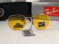 Ray-Ban Hexagonal RB3548 дамски мъжки слънчеви очила унисекс  жълти прозрачни , снимка 6