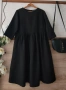 Черна официална елегантна разкроена рокля с джобове , снимка 7