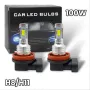 2 БРОЯ LED Диодни крушки H11 H8 100W 12V +100% повече светлина, снимка 1