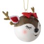 3 броя Комплект коледни топки, Коледен елен с панделка, 7.5см, снимка 2